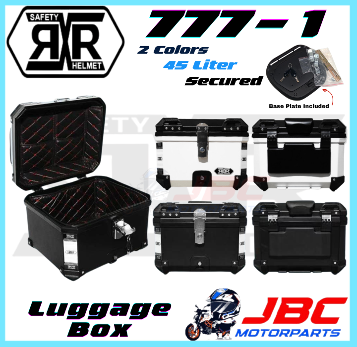 RXR Motorcycle Luggage Box With Cushion Base Plate Included 45 Liters