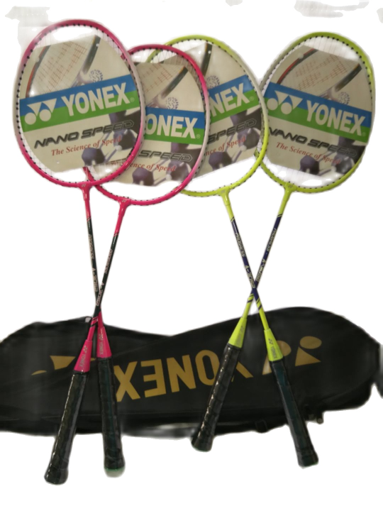 2 PAIRS YONEX BADMINTON DOUBLE W J RACKET RANDOM DESIGN 4PCS