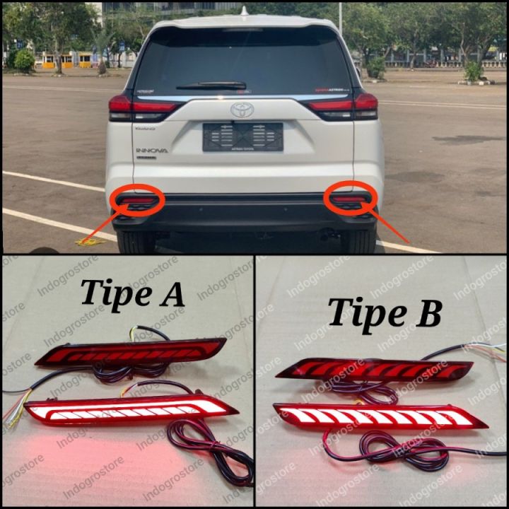 Lampu Reflektor Bumper Belakang LED Mobil All New Kijang Innova Zenix