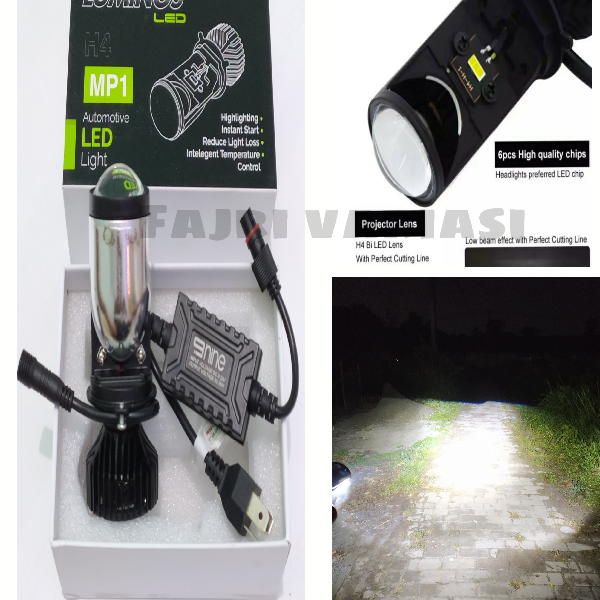 Nine Satu Buah Luminos Lampu Utama Led H Mini Projector Hi Low Mp