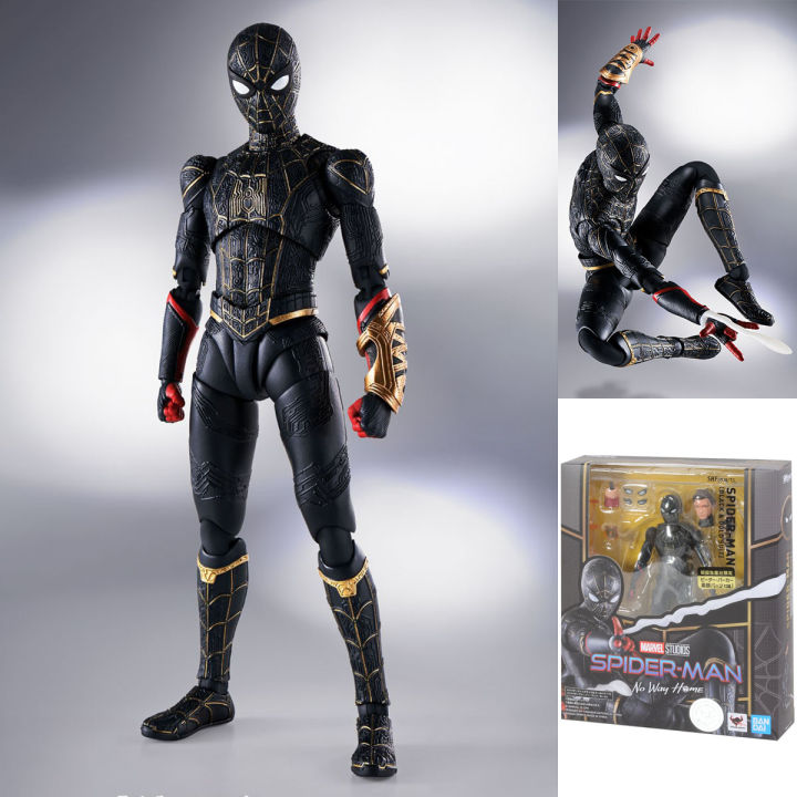 Bandai S H Figuarts Spider Man Black Gold Suit Spider Man No Way