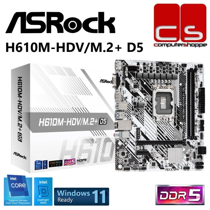 Asrock H M Hdv M D M Atx Motherboard Intel Th Gen