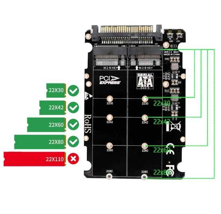 NGFF M 2 SSD M Key To U 2 Adapter 2 In 1 M2 NVMe SATA Bus To PCI E