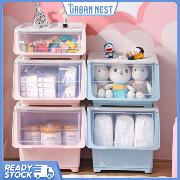 L L Stackable Toy Storage Box With Lid Movable Plastic Container