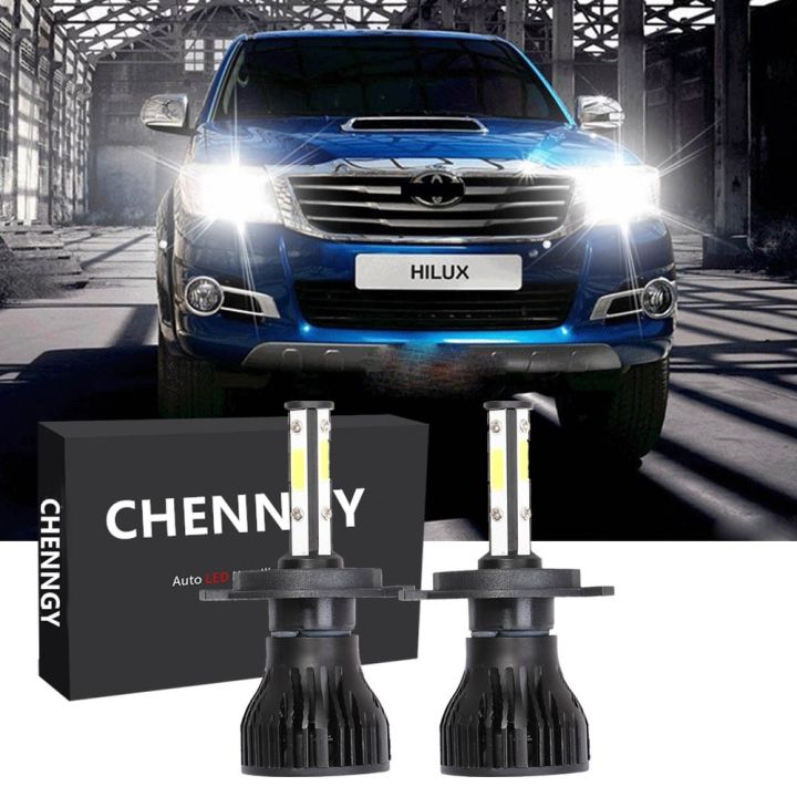 2PC 4Side H4 6000K LED Headlight Conversion Bulbs Kit For Toyota Hilux