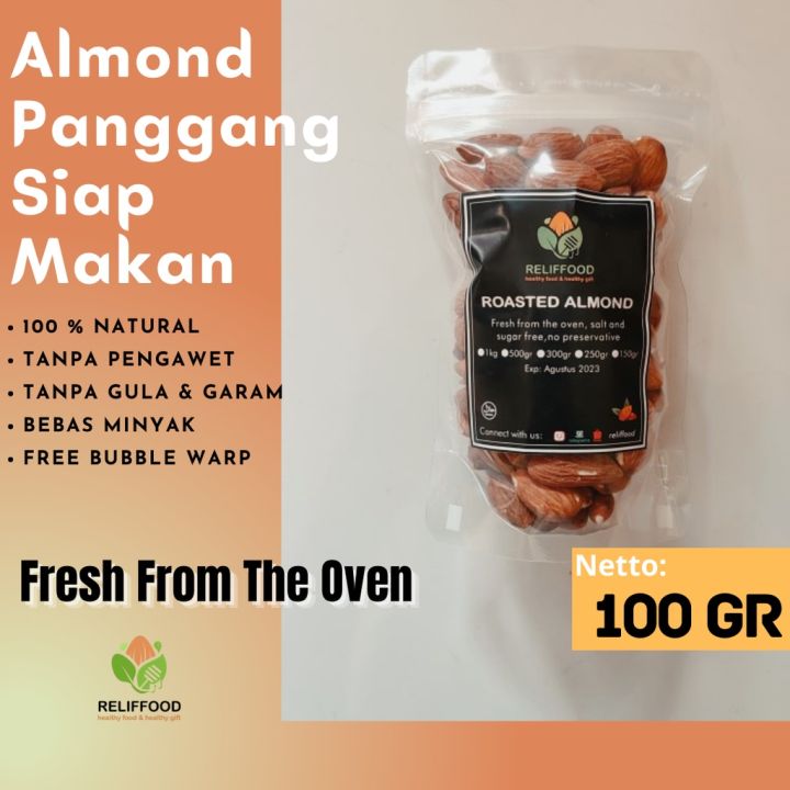 ROASTED ALMOND KACANG ALMOND PANGGANG KUPAS 100 GRAM DRIED FRUIT