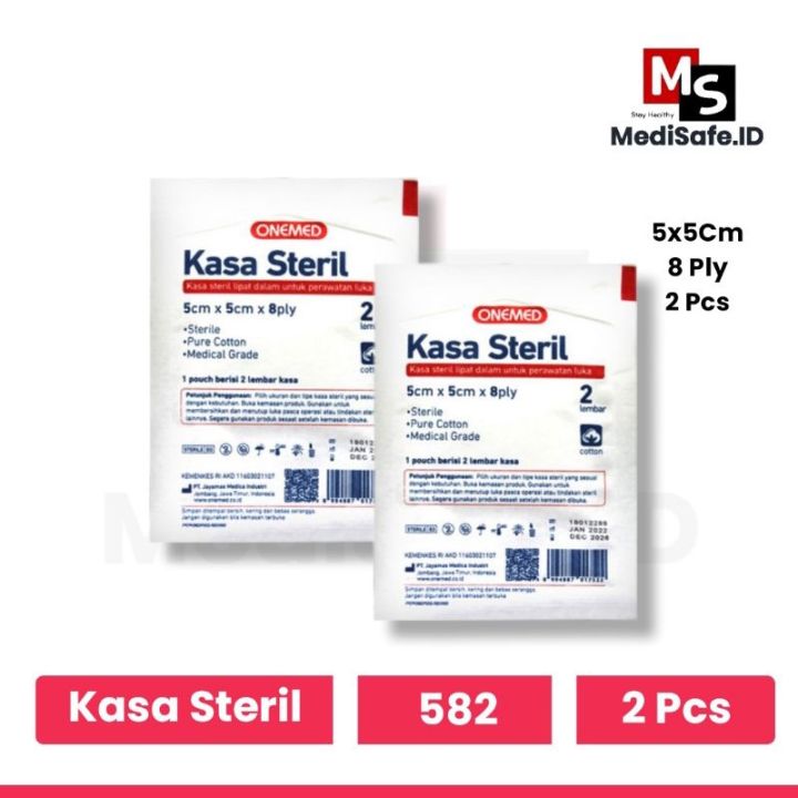 Kasa Steril 582 OneMed 5 X 5 Cm 8Ply Isi 2 Lembar Pack Lazada Indonesia