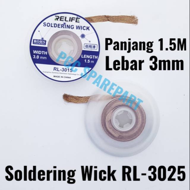 Relife Soldering Wick RL 3015 Pita Kawat Pembersih Timah Panjang 1 5m