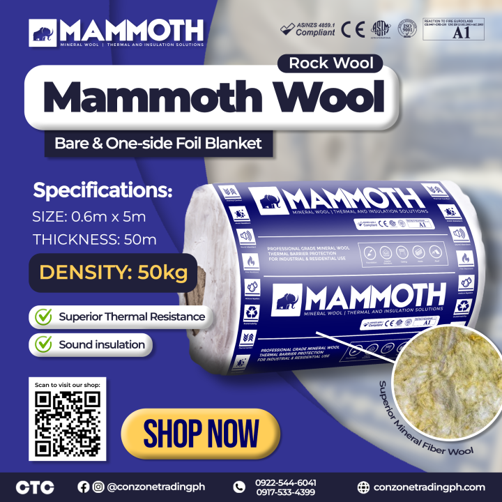 Rockwool Mammoth Rockwool Insulation Bare One Side Foil Kg