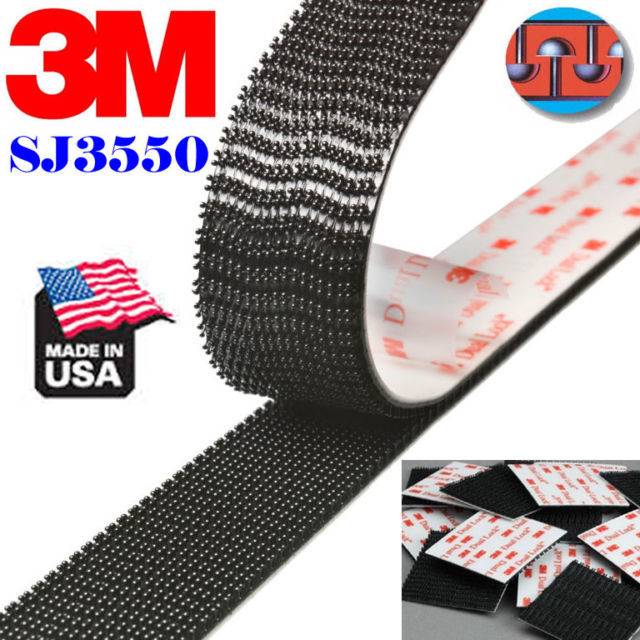 3M SJ3550 Dual Lock Black VHB Mushroom Adhesive Fastener Tape Type 250