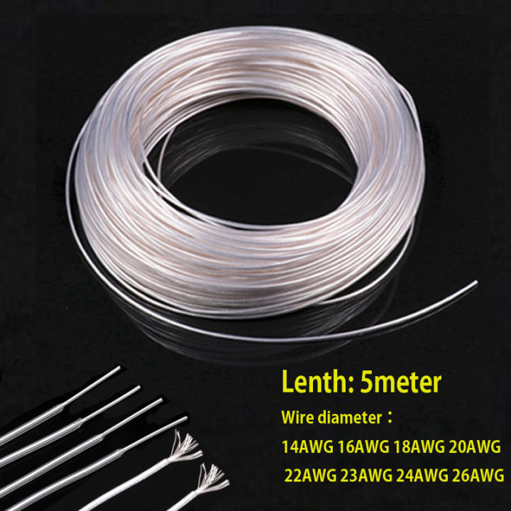 5meter 14 16 18 20 22 23 24 26AWG High Temperature PTFE Silver Plated