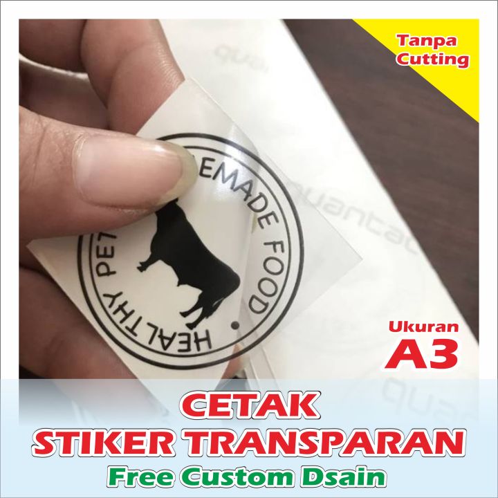 Cetak Stiker Transparan Label Pinyil Ukuran A Stiker Transparan Custom