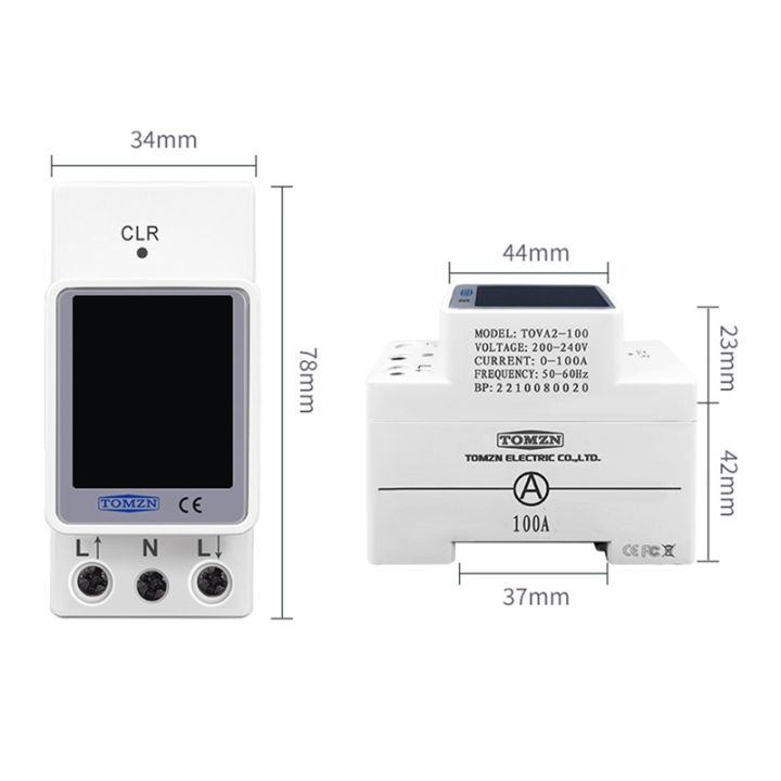 4IN1 AC 200 240V 100A Voltage Current KWH Electric Energy Monitor Meter