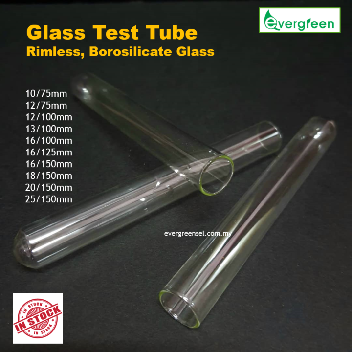 Glass Test Tube Rimless Borosilicate Glass 18 150mm 10pcs Lazada