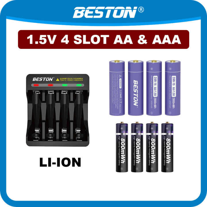 Beston V Li Ion Rechargeable Battery Aa Aaa Mwh Mwh With