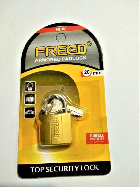 Gembok Besi Kuning Press FREED Leher Pendek 20 25 32 38mm Padlock