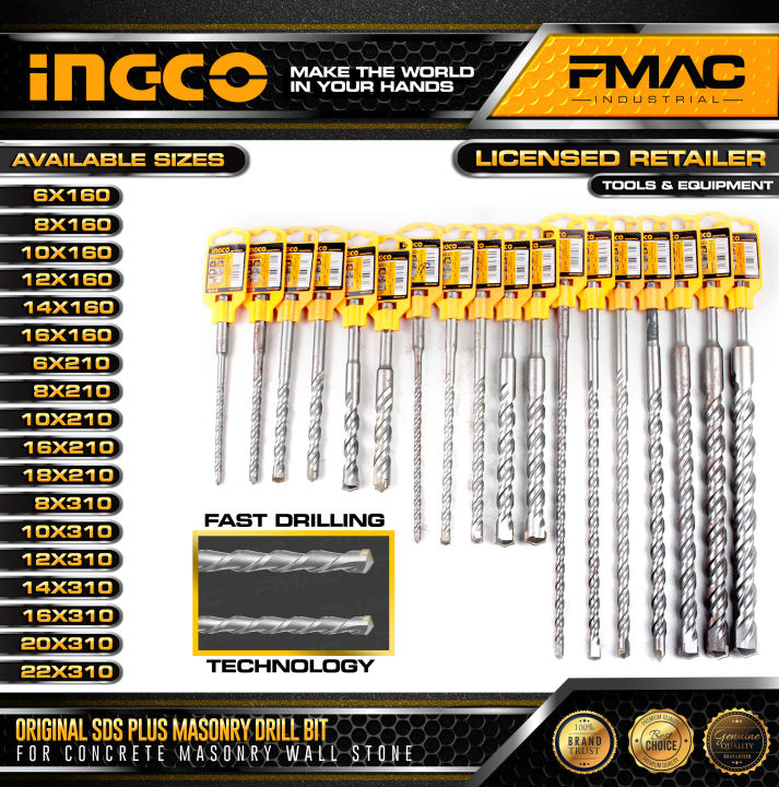 Ingco Original Sds Plus Masonry Drill Bit For Concrete Masonry Wall