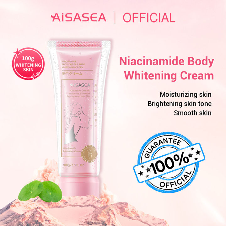 AISASEA Niacinamide Double Tube Whitening Body Lotion 100g Instant