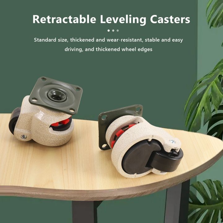 Pcs Retractable Leveling Casters Industrial Machine Swivel Caster