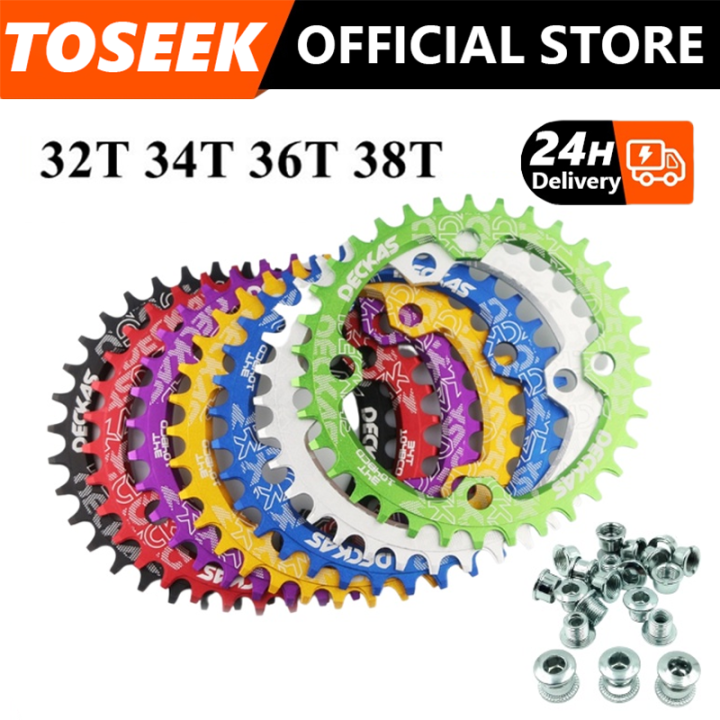 Toseek Deckas Chainring Bcd Oval Round Narrow Wide Chainring Mtb