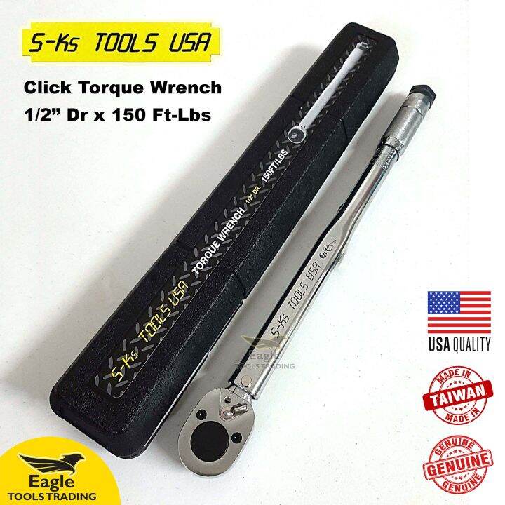 Click Torque Wrench 1 2 Drive 20 X 150 Ft Lbs Sks Tools USA Click