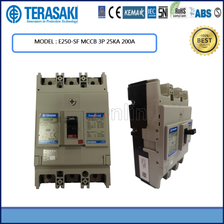 TERASAKI MCCB 3POLE MOULDED CASE CIRCUIT BREAKER MCCB 3P 25KA 200A