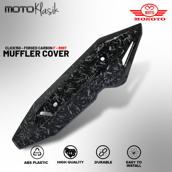 MOKOTO HONDA CLICK V2 V3 MUFFLER COVER F 8997 GLOSSY HYDRO DIP FORGED