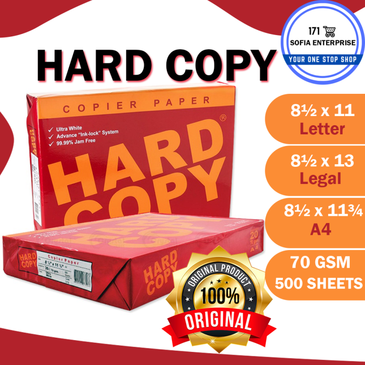 Hard Copy Bond Paper Short A Long Gsm Gsm Sheets Lazada Ph