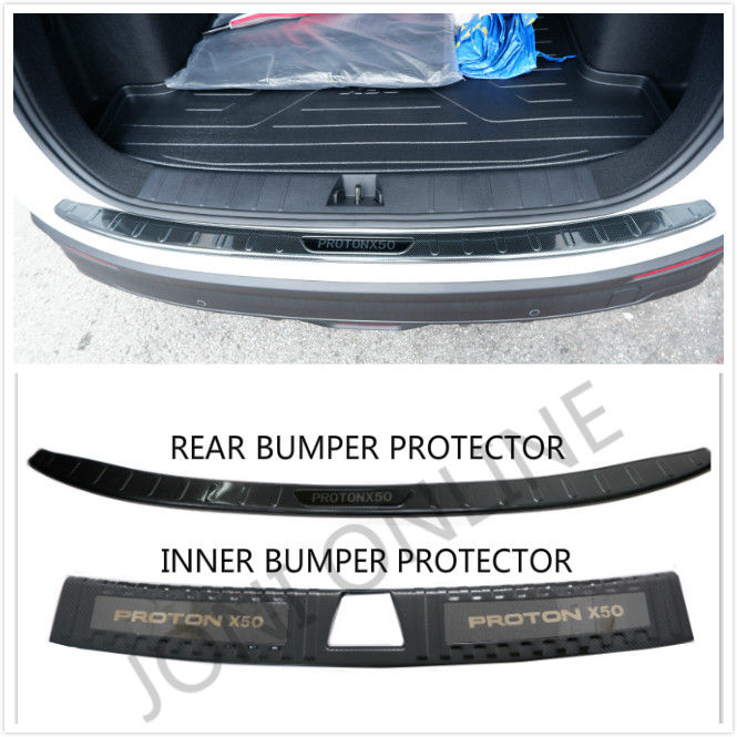 Proton X Steel Rear Bumper Guard Protector With Logo And Inner Bumper