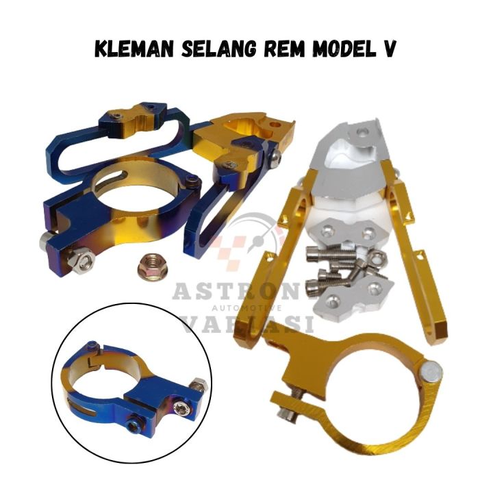 Kleman Selang Rem Depan V Cnc Warna Bracket Breket Slang Rem Variasi