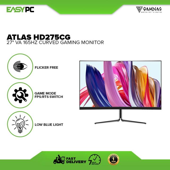 Easypc Gamdias Atlas Hd Cg Hd G Va Hz Curved Hd Gii