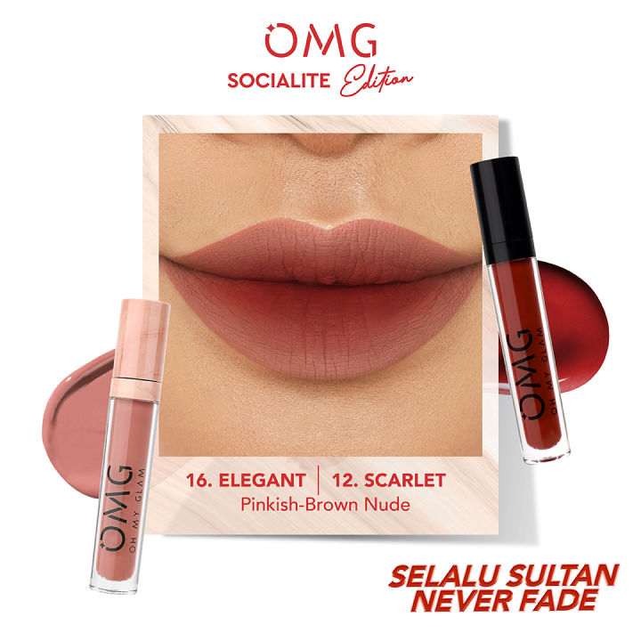 Ombre Sultan Omg Oh My Glam Matte Kiss Lip Cream Socialite Lip