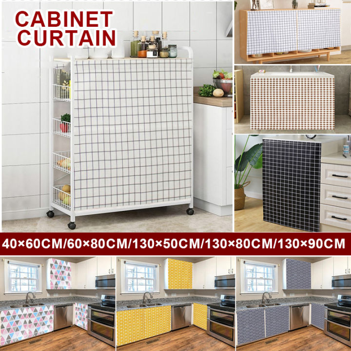 Bestenrose Velcro Sink Cabinet Curtain No Need Perforate Dustproof Self