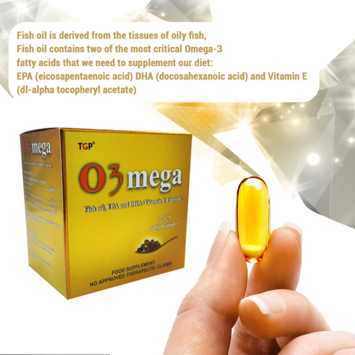 1 Box TGP Omega Fish Oil Capsule 60mg O3MEGA 100 Softgel Capsules Fish