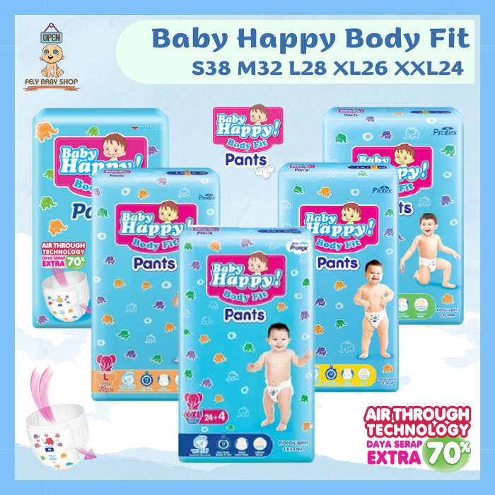 Baby Happy Body Fit Pants Celana S38 M32 L28 XL26 XXL24 Lazada Indonesia