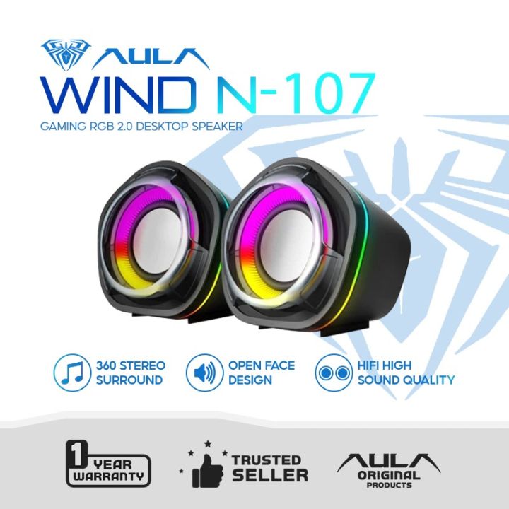 AULA Wind N 107 Gaming RGB 2 0 Desktop Speaker Lazada PH