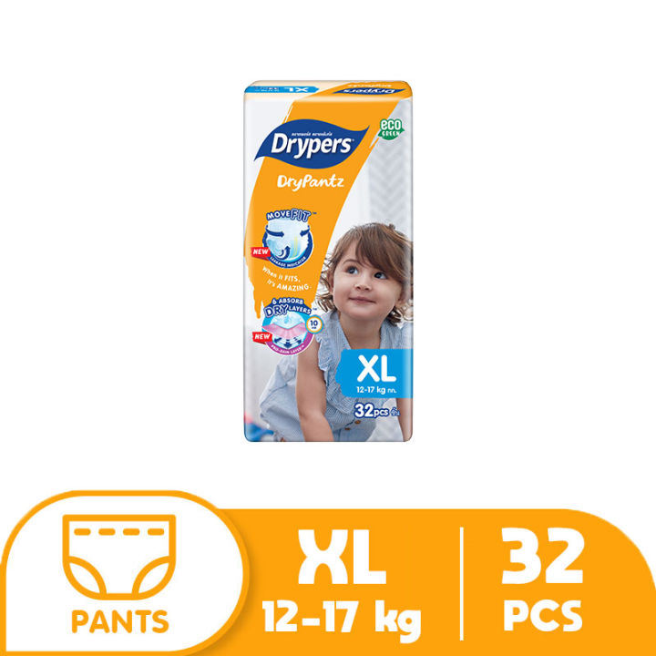 Drypers Drypantz Jumbo Pack XL 12 17kg 32 Pcs Pants Diaper Lazada PH