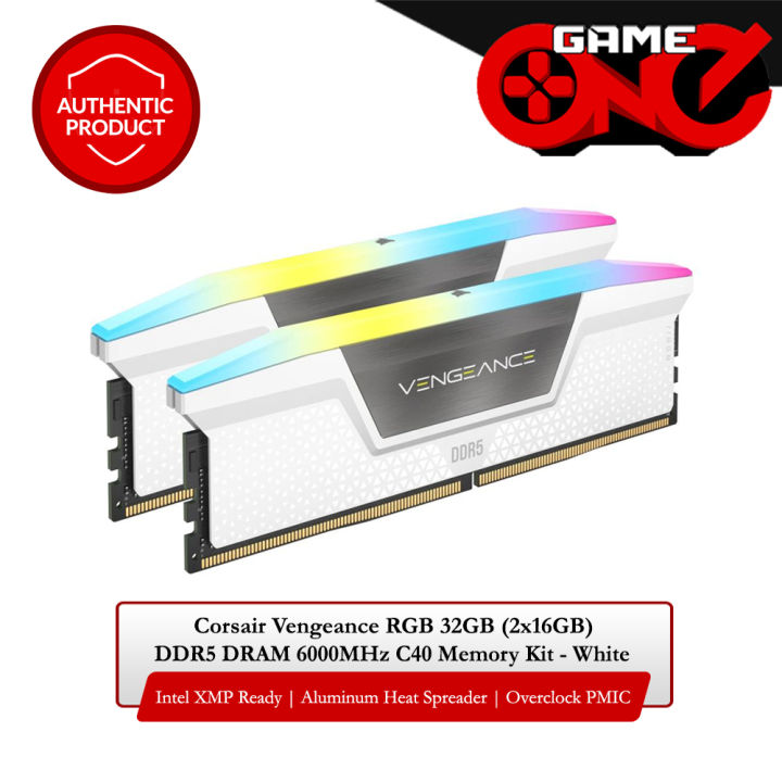 Corsair Vengeance RGB 32GB 2x16GB DDR5 DRAM 6000MHz C40 Memory Kit