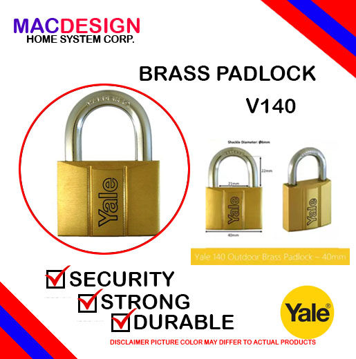 Yale Genuine Padlock V140 USA 40mm Solid Brass GENUINE HIGH QUALITY