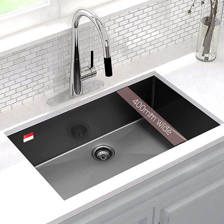 Undermount Nano Black SUS304 Stainless Steel Kitchen Sink 16 Gauge