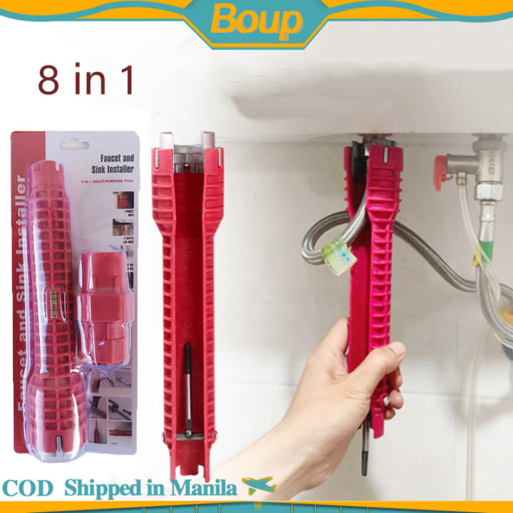 8 In 1 Anti Slip Flume Wrench Kitchen Sink Repair Wrench Bathroom