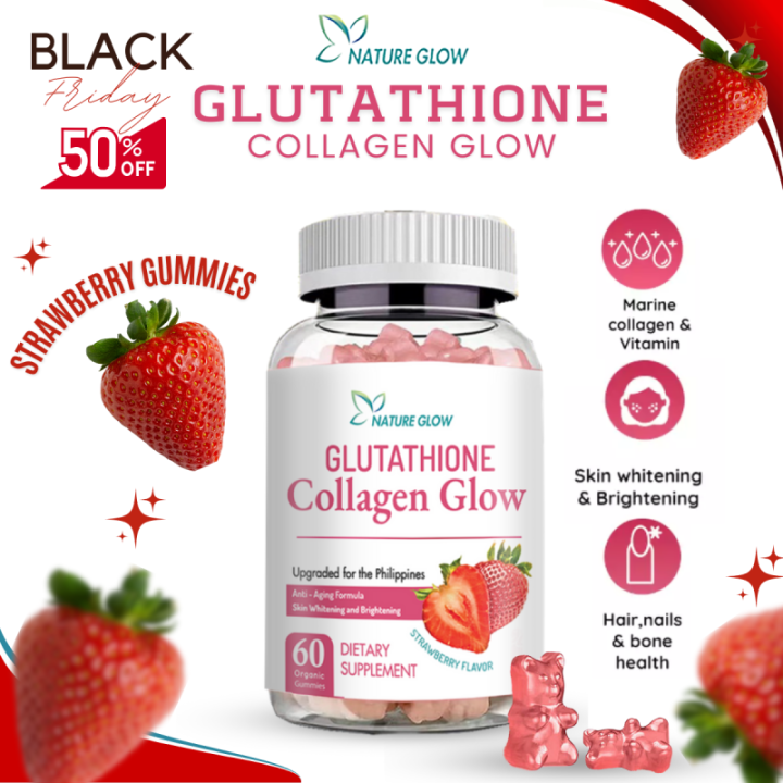 Nature Glow Glutathione Collagen Glow Gummies Anti Aging Whitening Skin