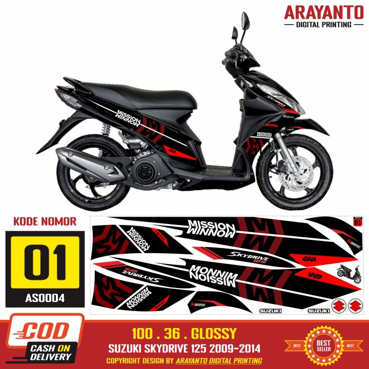 Stiker Striping Suzuki Skydrive Variasi Decal As Doff