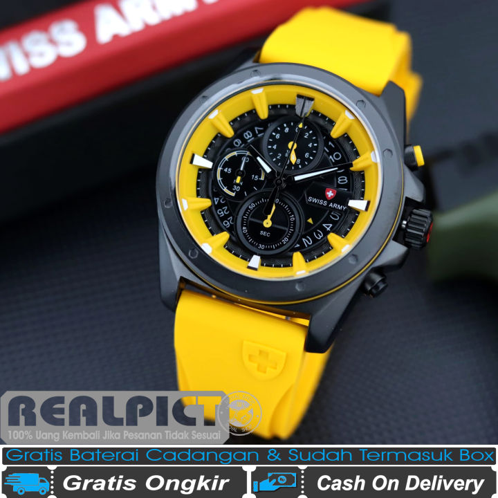 Jam Tangan Swiss Army Chrono Strap Karet Model Terbaru Jam Tangan