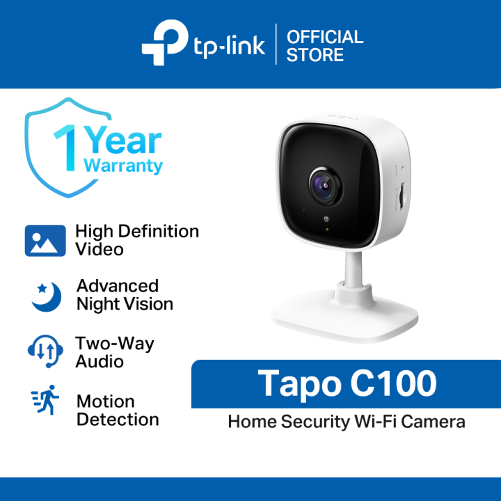 TP Link Tapo C100 2MP Home Security WiFi Camera Night Vision Motion