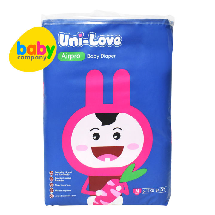 Uni Love Airpro Baby Taped Diaper Medium 64 Pads Lazada PH