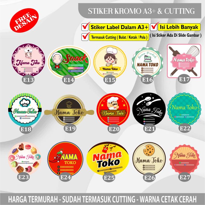 Cetak Stiker Chromo Kromo Kiss Cutting Per Lembar A3 Stiker Sticker