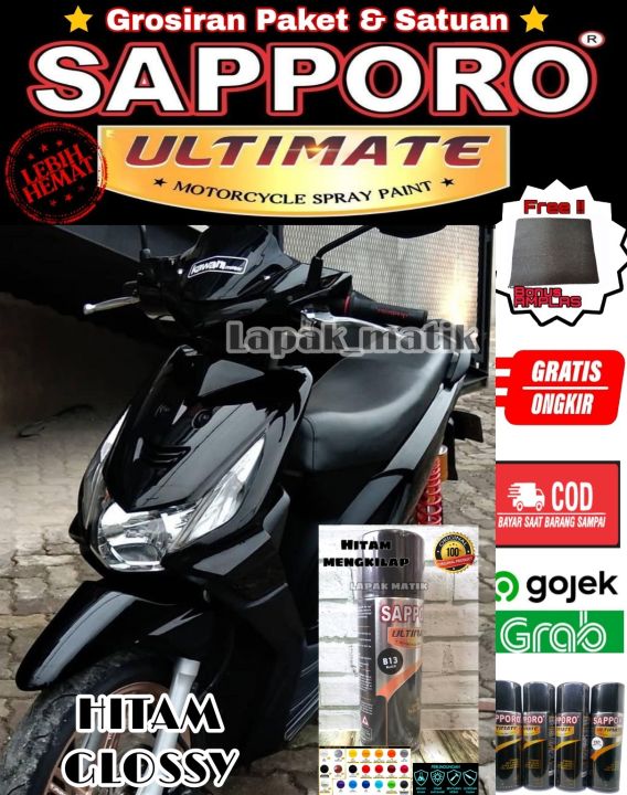 SAPPORO ULTIMATE S26 BLACK DOFF HITAM DOFF CAT SPRAY SEMPROT AEROSOL