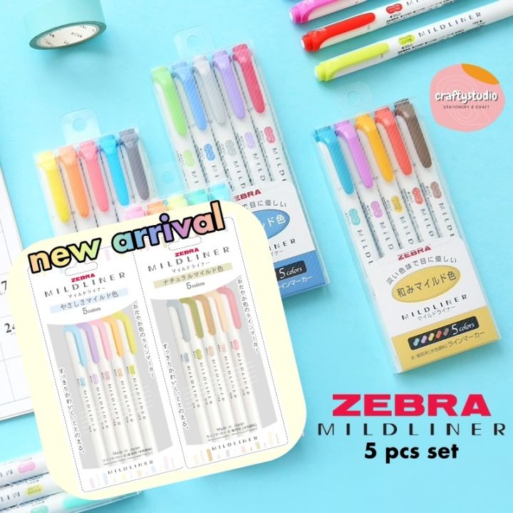 Pcs Set Zebra Mildliner Highlighter Double Sided Highlighter Fine