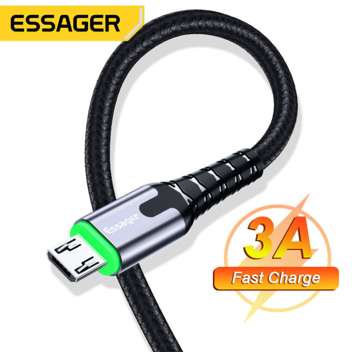 Essager Led Micro Usb Cable A Fast Charging Data Wire Cord Charger